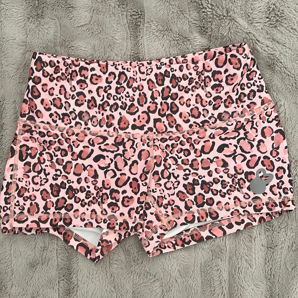 Belle and Bell Spandex Booty Shorts - Leopard Print Pink